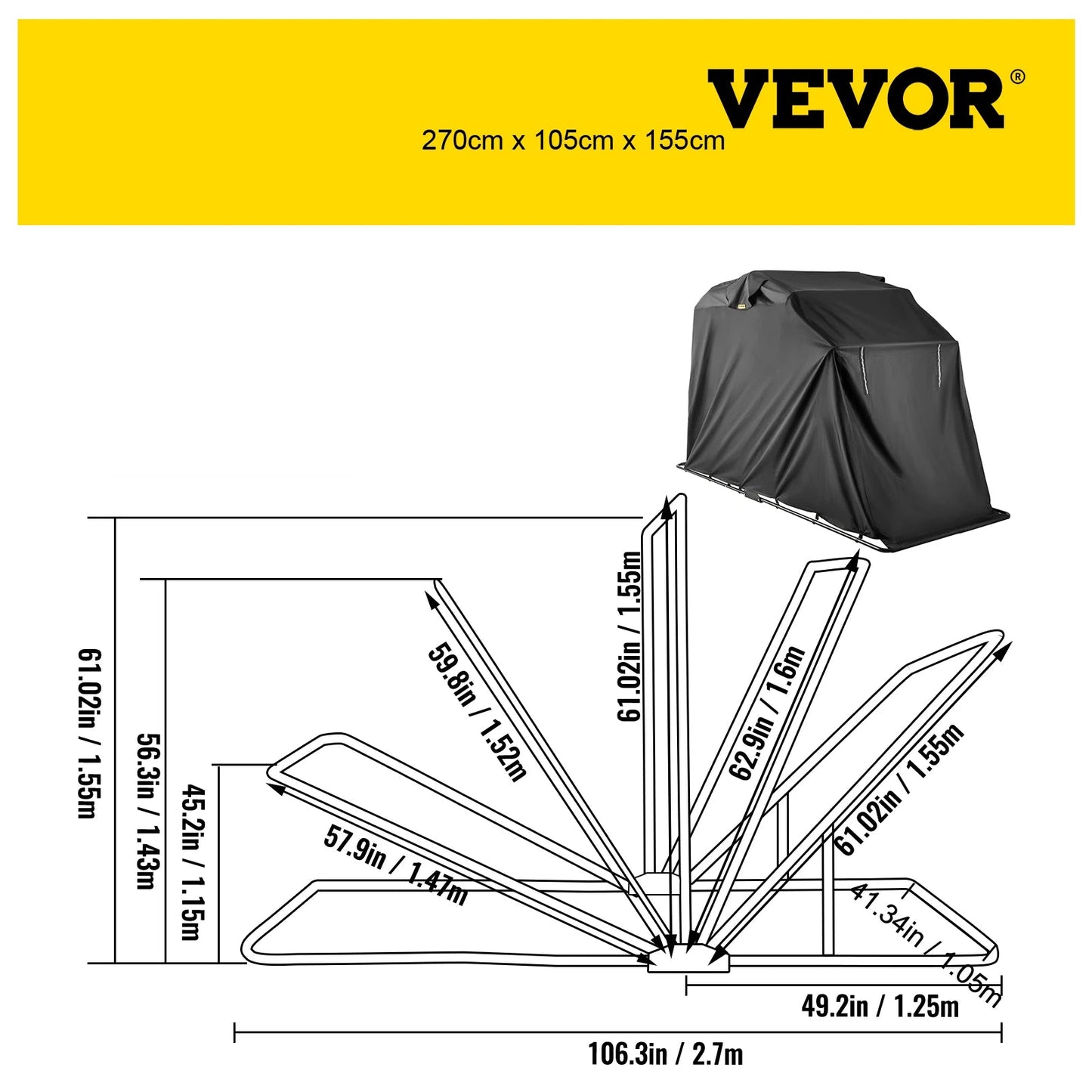 ElementShell™ VEVOR  - Garagem para Mota