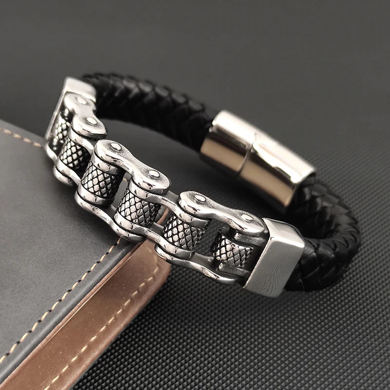 MotoChain™ Leather - Chain Bracelet