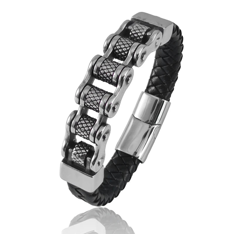 MotoChain™ Leather - Chain Bracelet