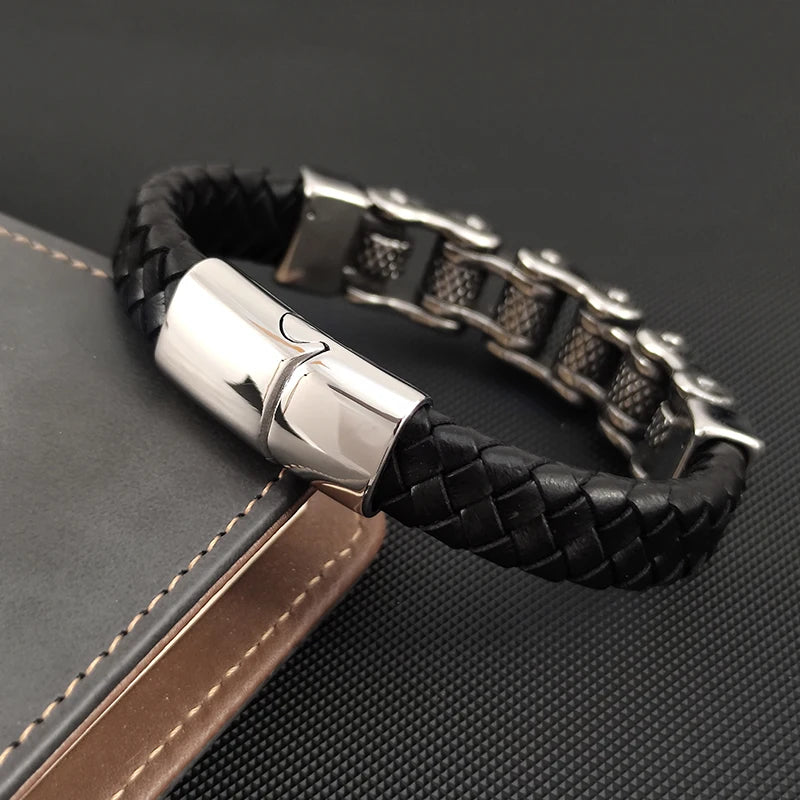 MotoChain™ Leather - Chain Bracelet