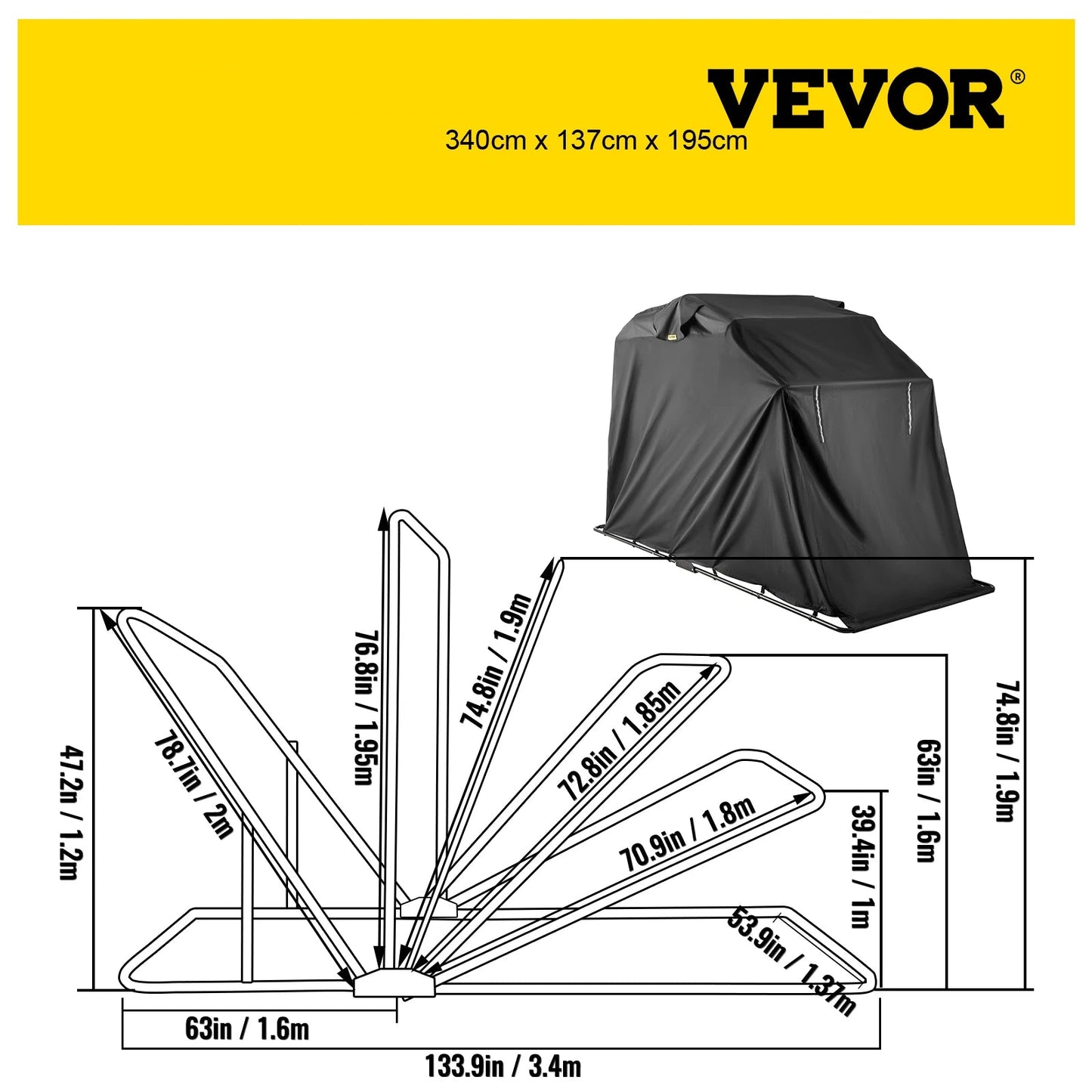 ElementShell™ VEVOR  - Garagem para Mota