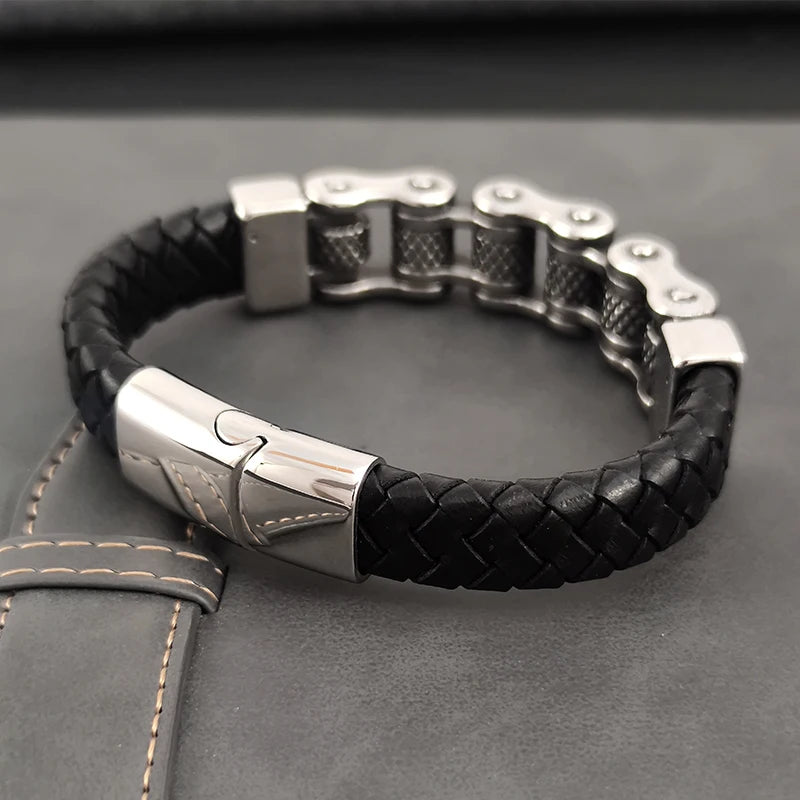 MotoChain™ Leather - Chain Bracelet