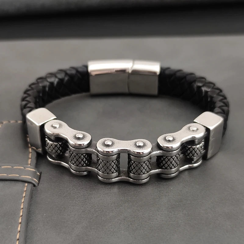 MotoChain™ Leather - Chain Bracelet